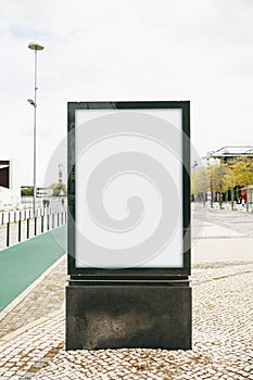 An empty billboard for outdoor advertising in Lisbon in Portugal. Street advertising.