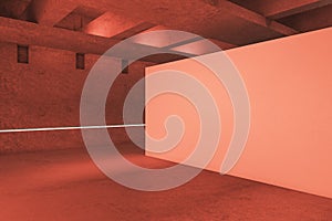 Empty billboard in red interior