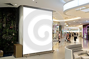 Empty Billboard in Shopping Mall