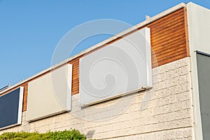 Empty billboards on the building for mockup, advertising campaigns presentation