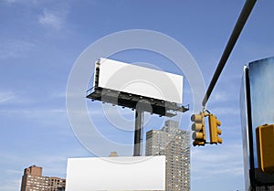 Empty billboards in city