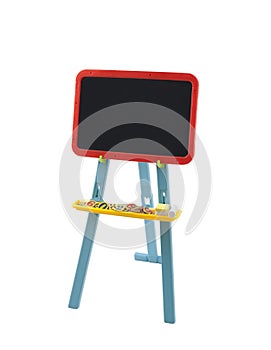 empty black board with magnet letters