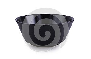 Empty black bowl  on white background