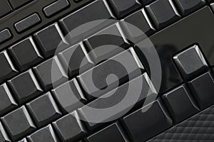Empty black button of computer keyboard.