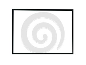 Empty black picture frame isolated on white background