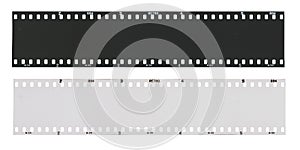 Empty black and white film strip.