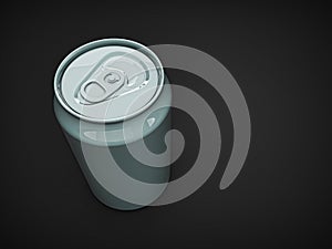 Empty blank can on dark background