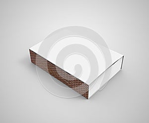 Empty blank closed matchbox Mock up isolated on a grey background