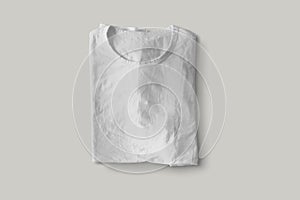 Empty blank folded T-shirt Mock up isolated