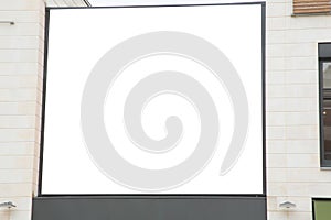 Empty blank frame background white billboard for advertising urban