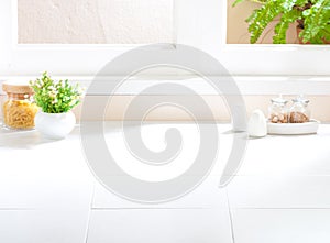 Empty blank kitchen interior