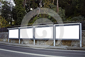 Empty / blank outdoor advertising billboards