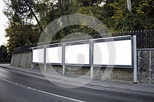 Empty / blank outdoor advertising billboards