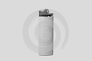 Empty blank realistic lighter Mock up isolated on a grey background.