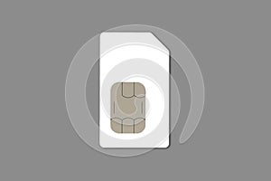 Empty blank sim card mockup isolated on white background.3d rendering