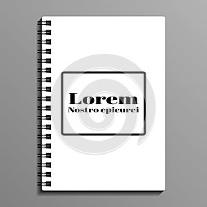 Empty blank of spiral notebook. notebook template, mockup.