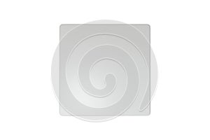 Empty blank square, round and rectangular mouse pad mockup isolated on white background.