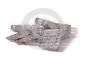 Empty blisters from isolated tablets