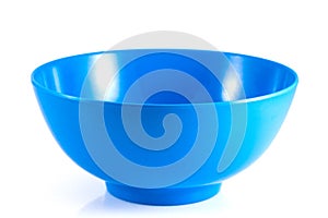 empty blue bowl isolated