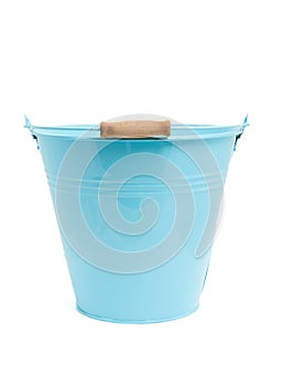Empty blue bucket