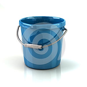 Empty blue bucket