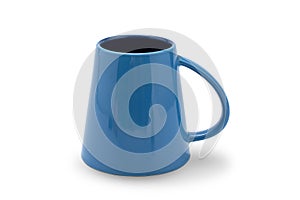 Empty blue ceramic mug