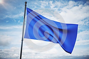 Empty blue flag in sky