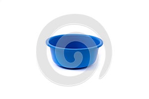 Empty blue plastic deep dish isolated on white background