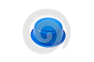 Empty blue plastic deep dish isolated on white background