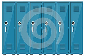 Empty blue school lockers