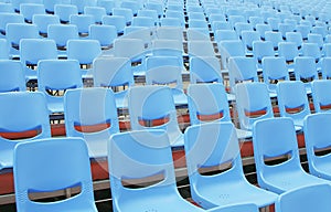 Empty Blue Seats in Open Air