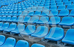 Empty blue seats on stadium