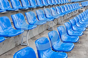 Empty blue seats in stadium