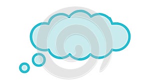 Empty Blue Speech Bubble Cloud Vector Design, vector design Generative AI