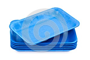 Empty blue styrofoam trays