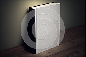 Empty Book Template. Standing closed book with white Cover. Mock Up . AI generated