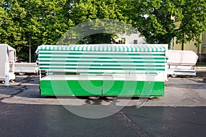 An empty booth/stand in market square