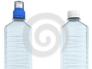 Empty bottles isolated on white