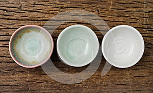 Empty bowl, Japanese handmade ceramic bowl, cracked ceramic texture