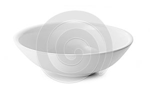 Empty bowl on white background