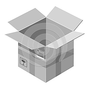 Empty box icon, gray monochrome style