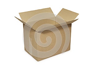 Empty Box On White Clipping Path - Stock Image