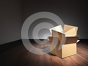 Empty Boxes For Moving House - Stock Image
