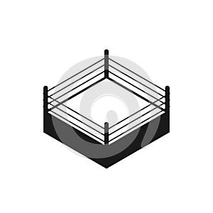 Empty boxing ring silhouette icon