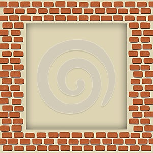 Empty brick wall frame