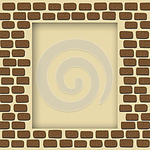 Empty brick wall frame
