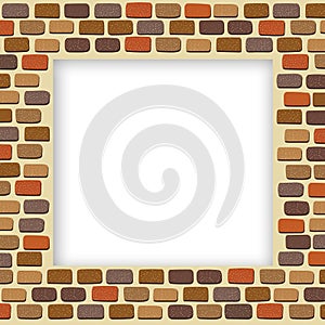 Empty brick wall frame