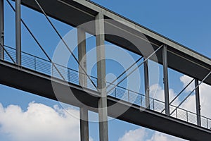 Empty bridge - blue sky and cloud background