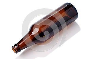 Empty brown beer bottle