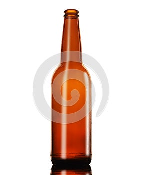 Empty brown beer bottle